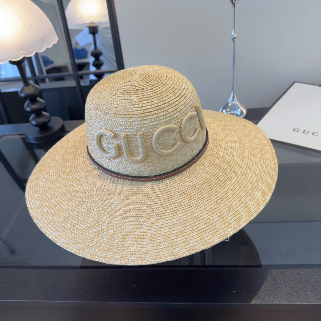 GUCCI - trimmed raffia sun hat