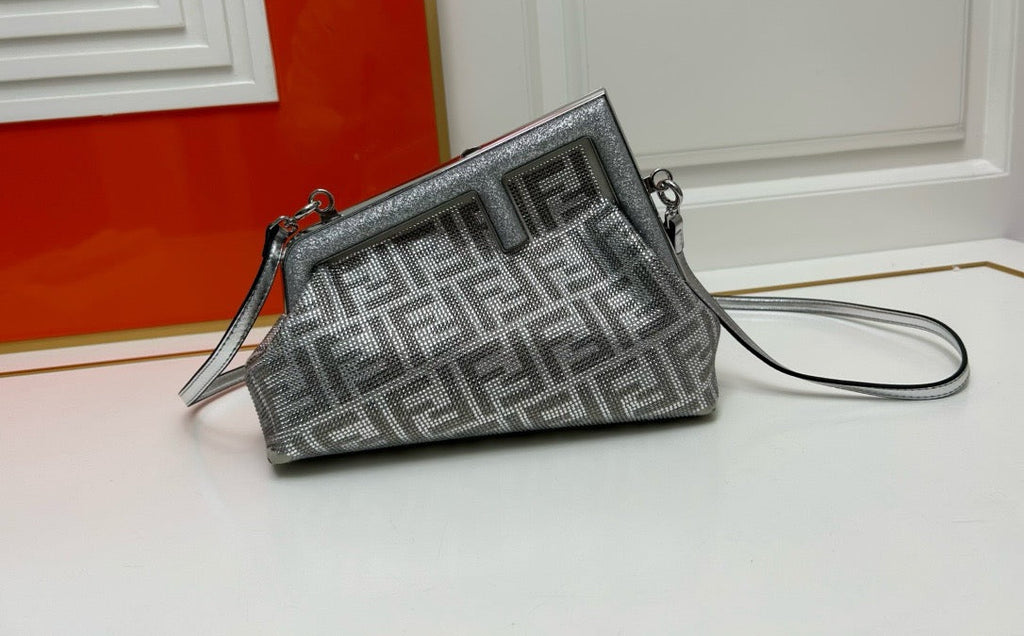 FENDI - Women's White Small First Crystal Bag