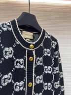 GUCCI  - Women's Black Embroidered Monogram