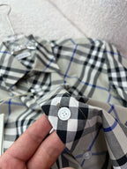 BURBERRY - Slim Fit Check Cotton Poplin Shirt