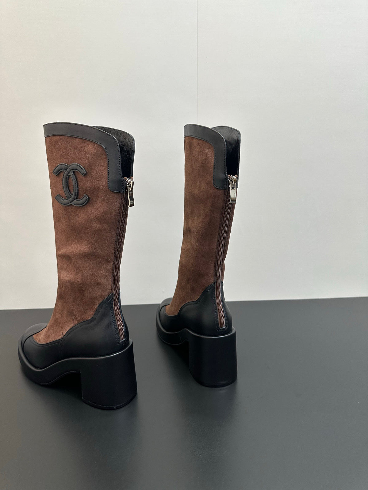 CHANEL - Chanel Suede and Leather High Boot