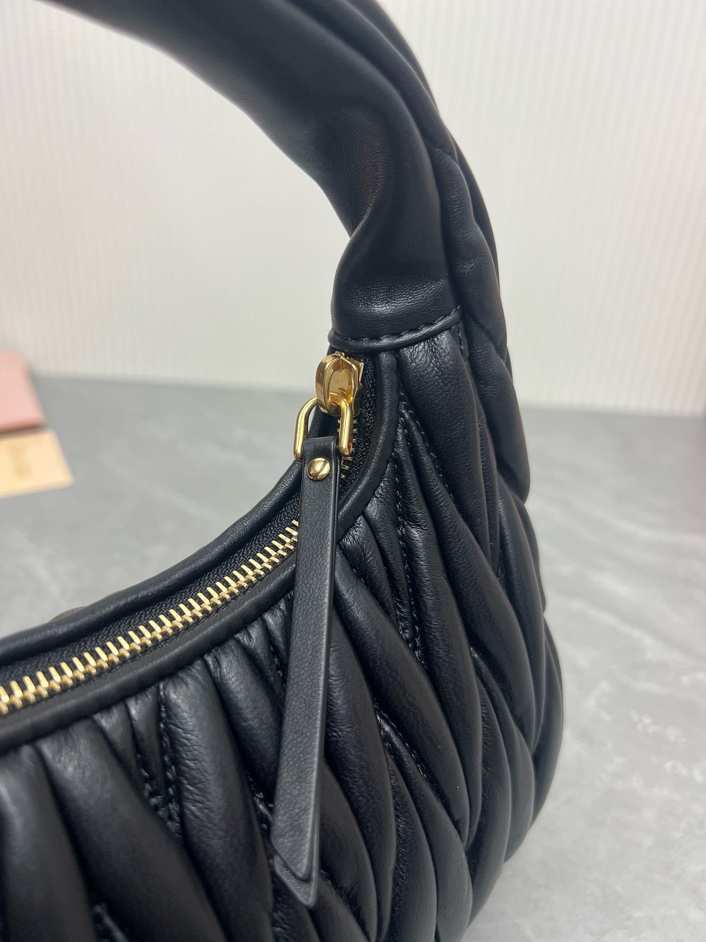 MIU MIU - Wander matelassé nappa leather hobo mini-bag