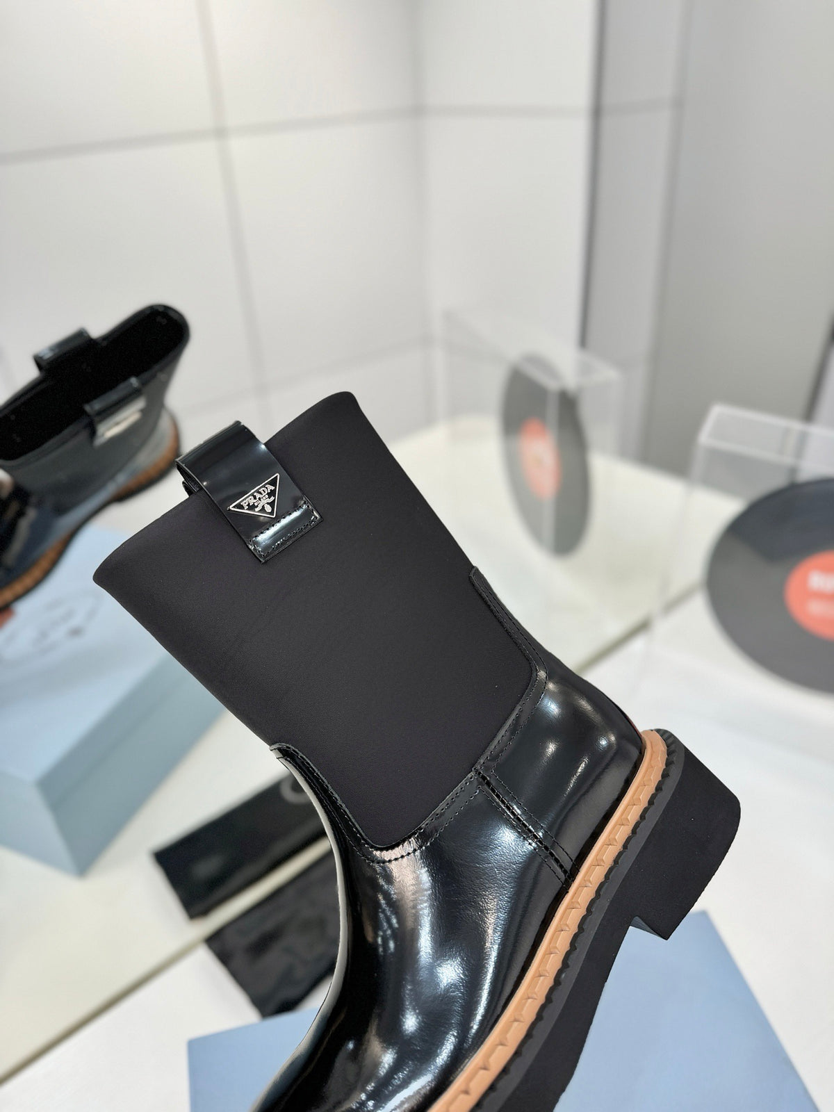PRADA - Monolith Brushed Leather Chelsea Boot