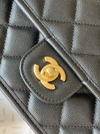 CHANE - School Memory Top Handle Flap Bag Quilted Caviar