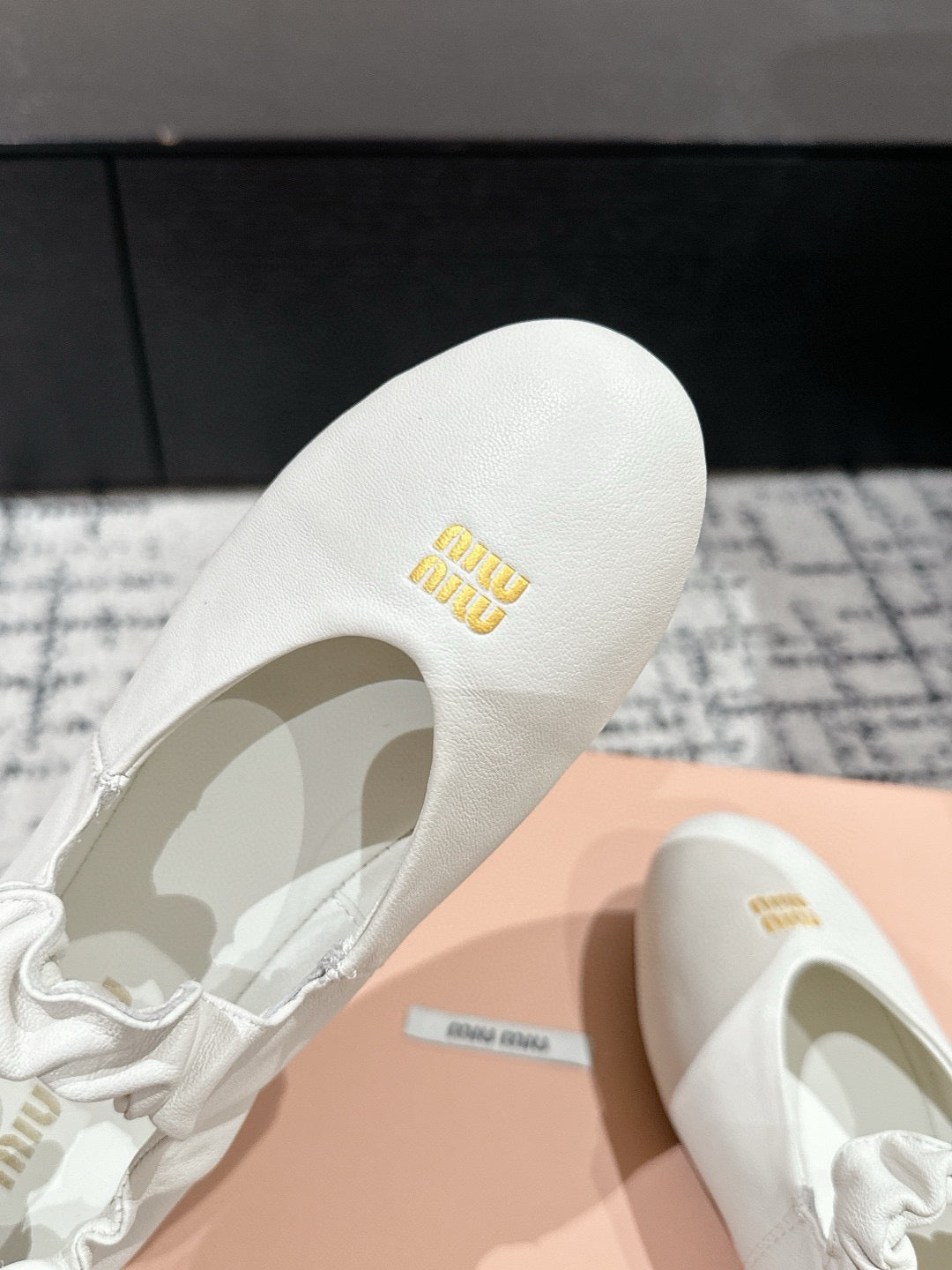MIU MIU - Ruches nappa leather ballerinas
