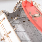 CHANEL - Mini Van Minaudiere 2024 Cruise Bag in silver Plexiglass White Surf