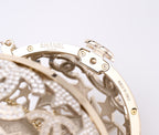 CHANEL - Gold Metal Strass Crystal Sphere Minaudiere Clutch Gold Hardware, 2025