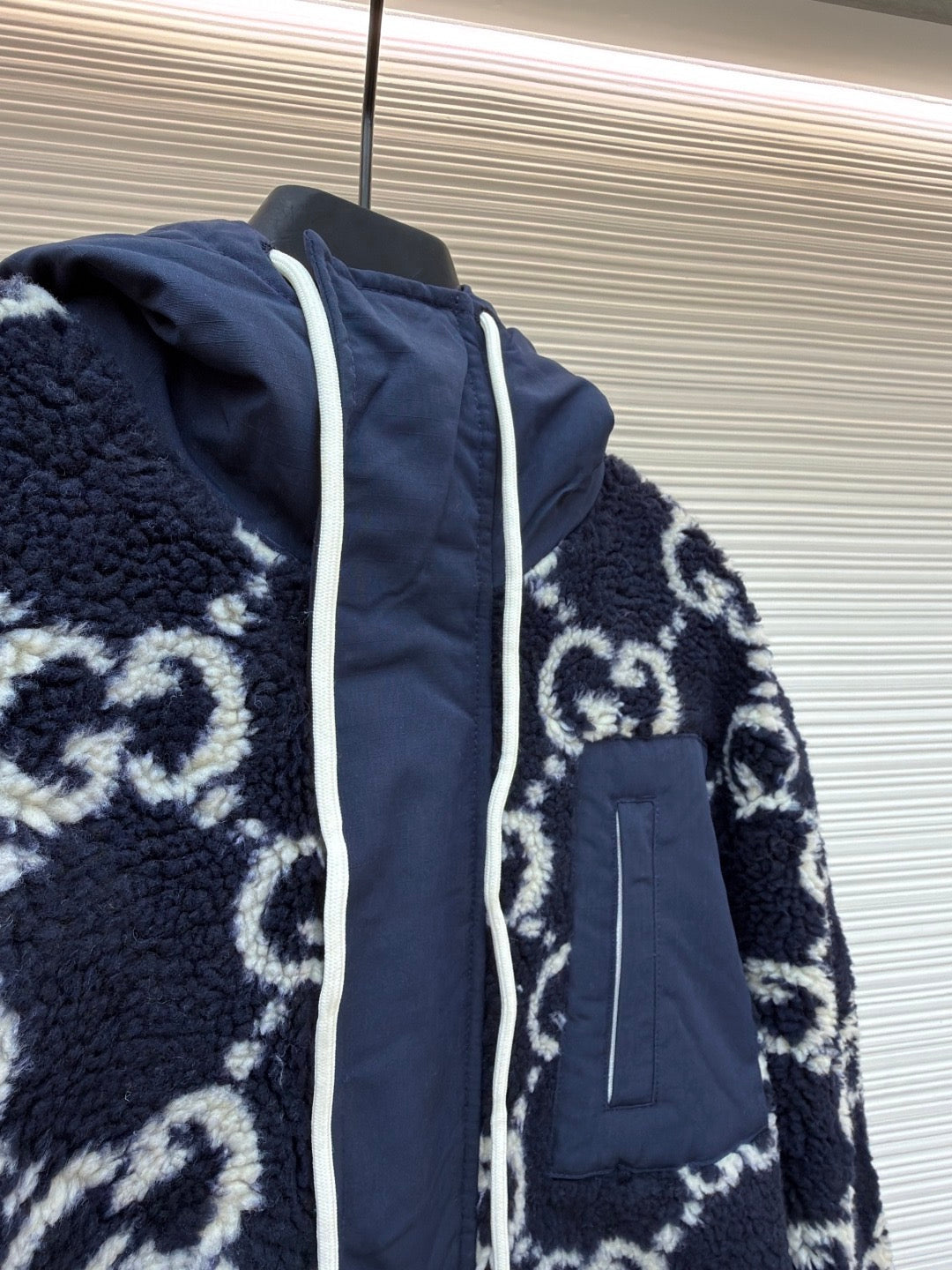 GUCCI  - Blue Gg Fuzzy Fabric Jacquard