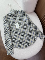 BURBERRY - Slim Fit Check Cotton Poplin Shirt