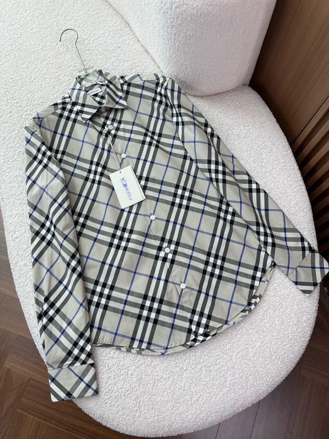 BURBERRY - Slim Fit Check Cotton Poplin Shirt