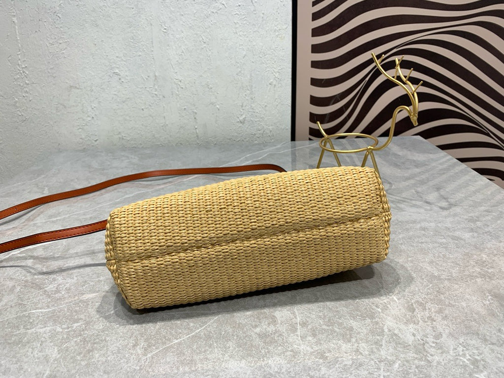 FENDI - First Bag Raffia Small shoulder bag