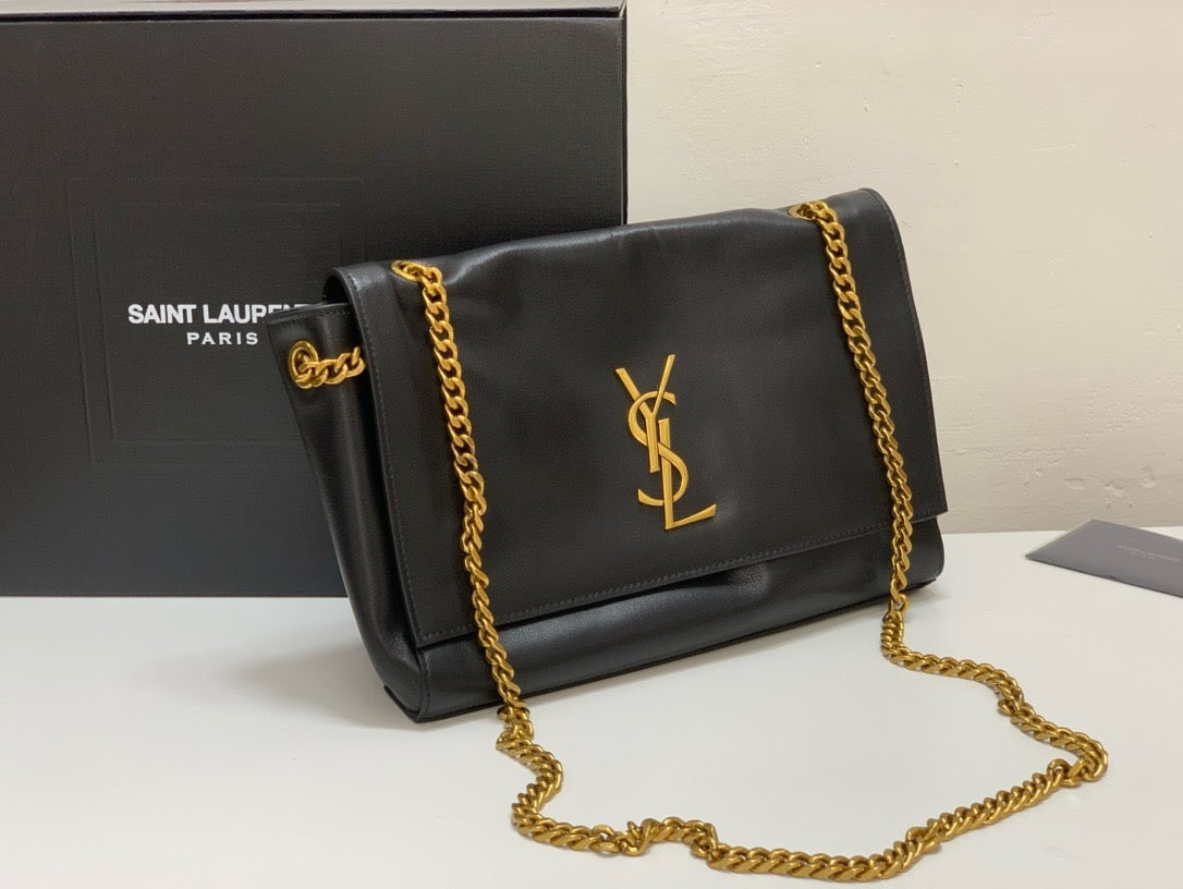 SAINT LAURENT- Black Leather Handbag