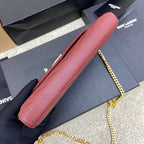 SAINT LAURENT- Red Leather Handbag
