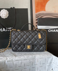 CHANE - School Memory Top Handle Flap Bag Quilted Caviar