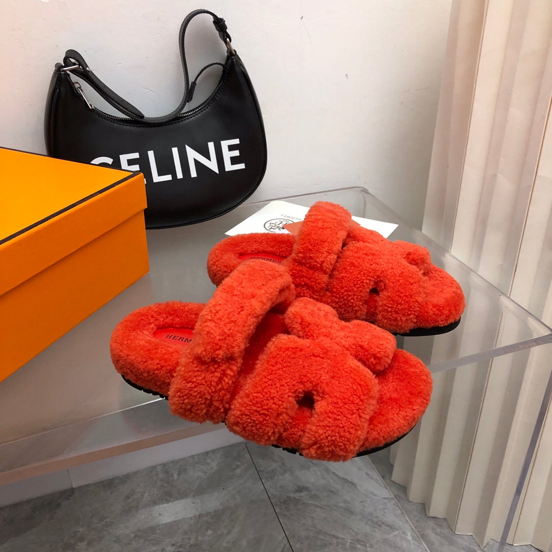 HERMES - Orange Shearling Chypre