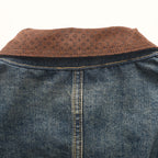 LOUIS VUITTON - Leather-Trim Cropped Denim Jacket