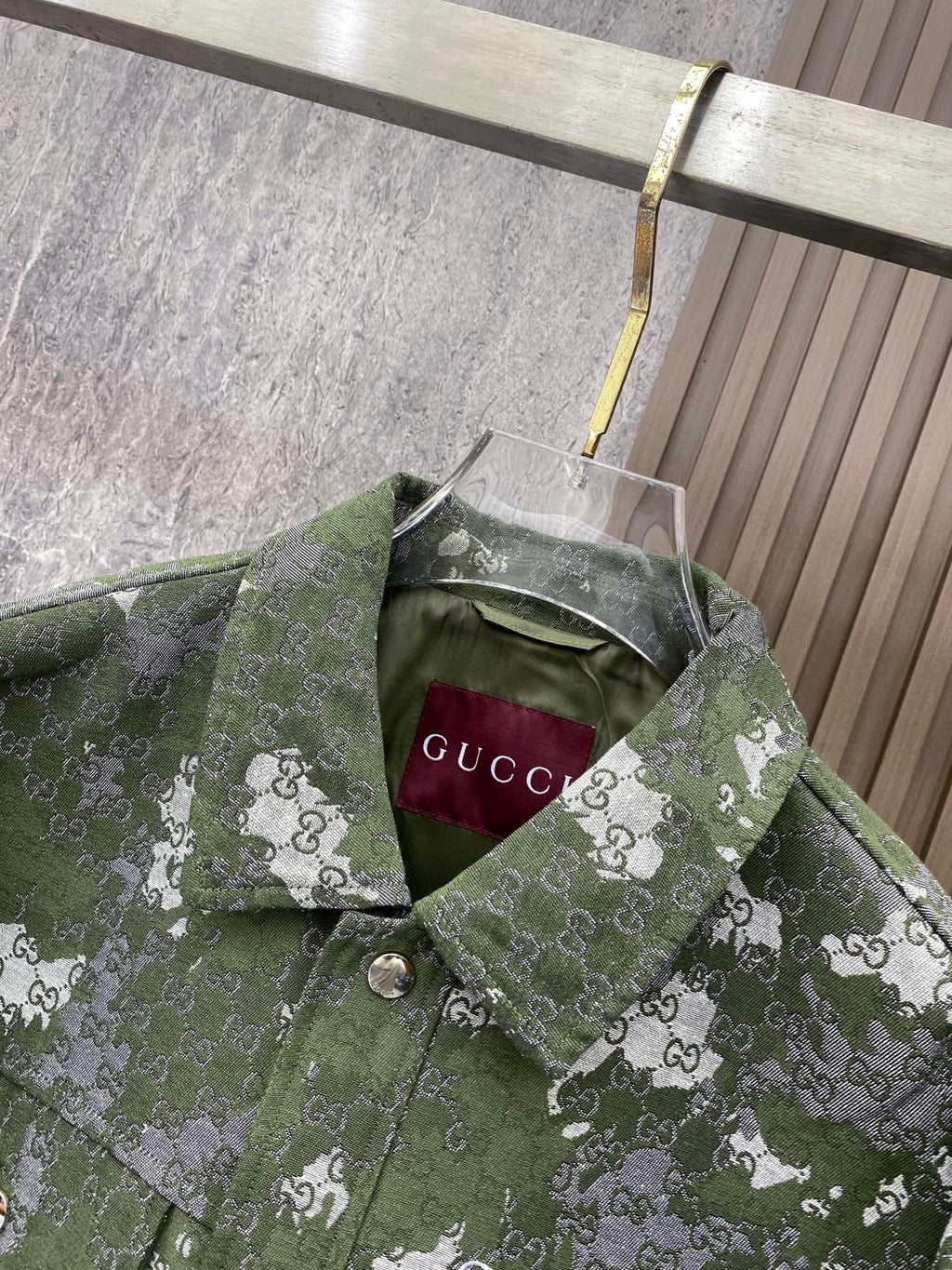 GUCCI  - Retro camouflage monogram print jacket