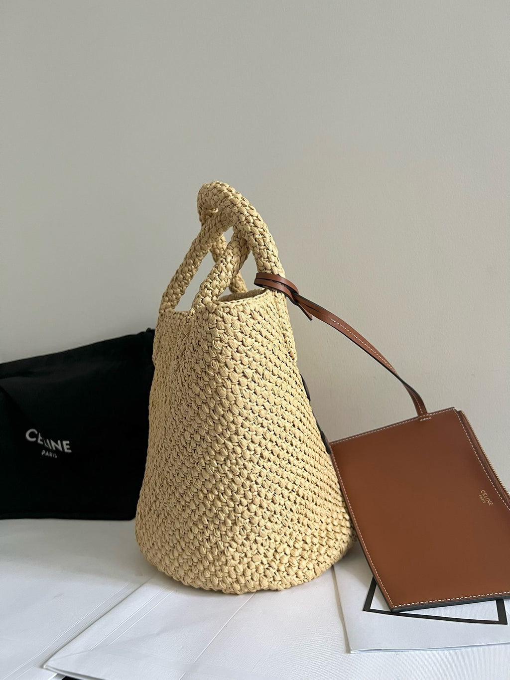 CELINE - TEEN COUFFIN IN WICKER AND NATURAL CALFSKIN