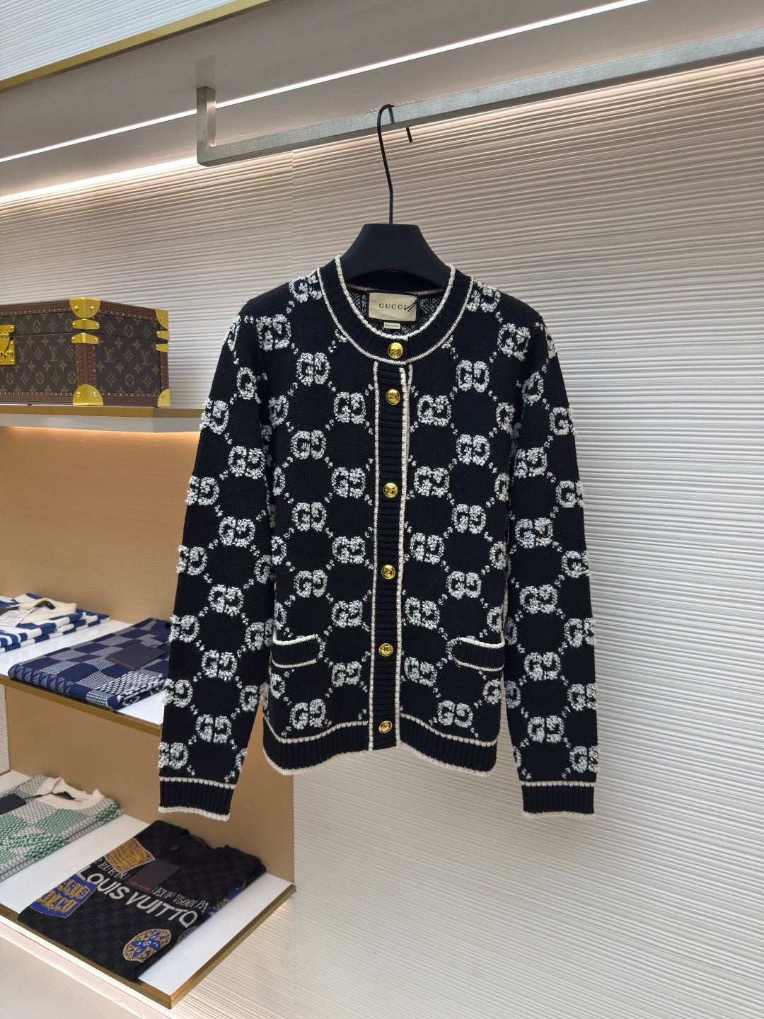 GUCCI  - Women's Black Embroidered Monogram
