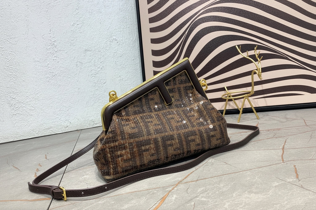 FENDI - Women's White Small First Crystal Bag