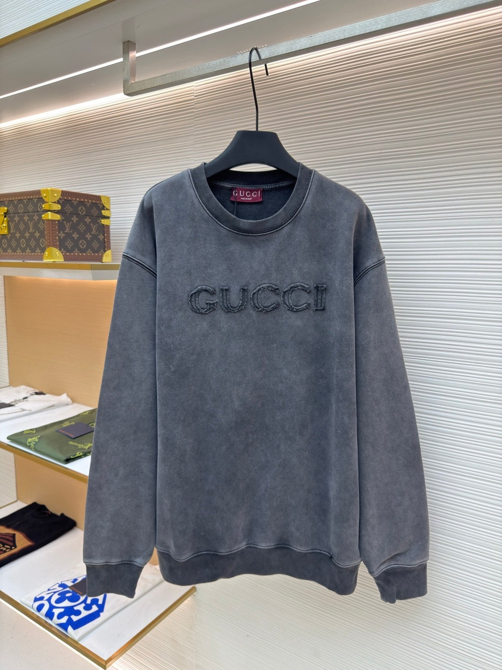 GUCCI  - Logo Cotton Crew Neck Sweatshirt