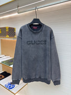 GUCCI  - Logo Cotton Crew Neck Sweatshirt