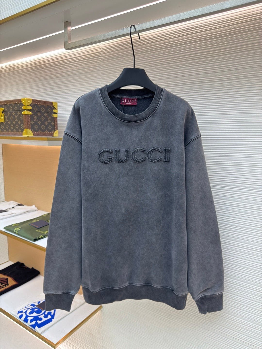 GUCCI  - Logo Cotton Crew Neck Sweatshirt