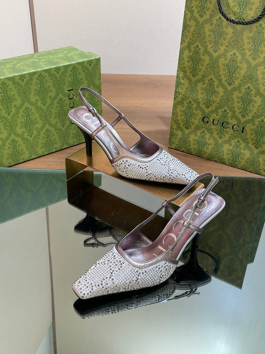 GUCCI - Crystal Slingback Pump