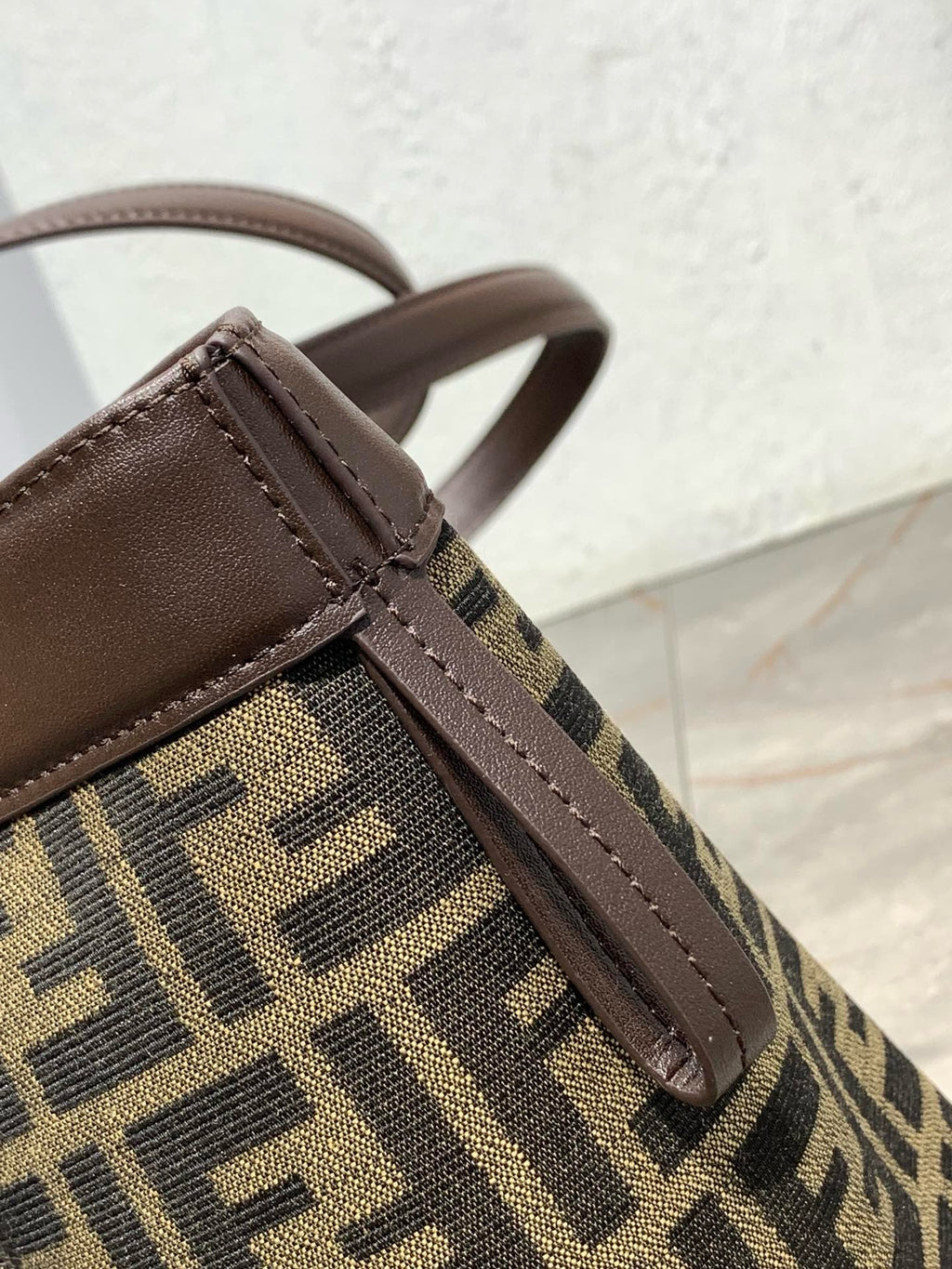 FENDI - Brown FF jacquard fabric bag