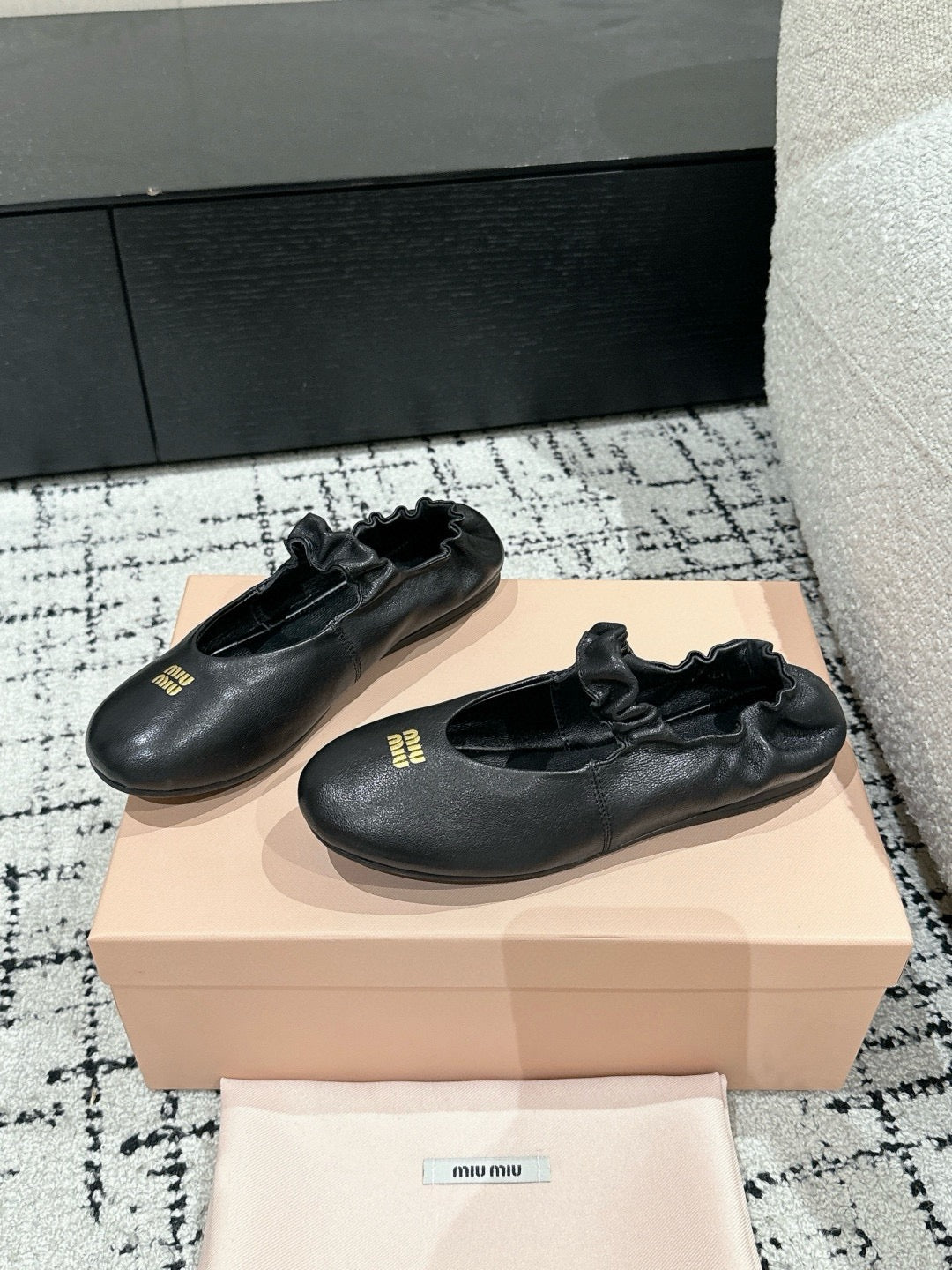 MIU MIU - Ruches nappa leather ballerinas