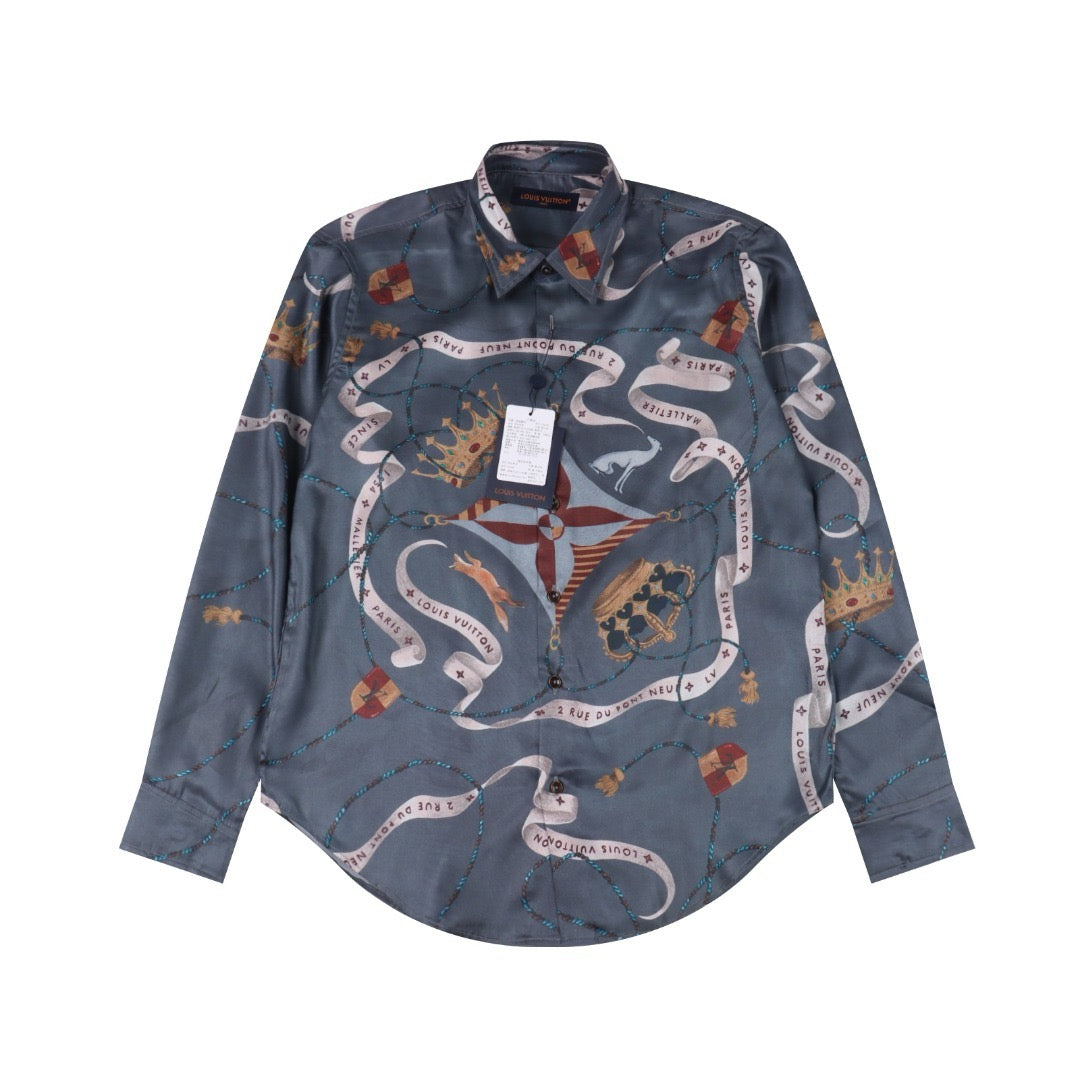 LOUIS VUITTON- Printed Silk Shirt