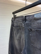GUCCI - cotton denim pants with horsebit