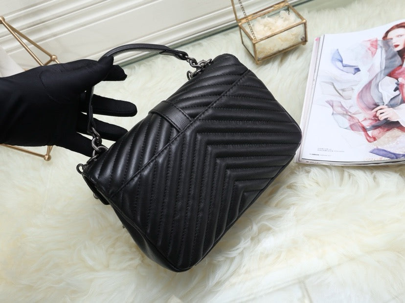 SAINT LAURENT- Black Leather Handbag