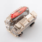 CHANEL - Mini Van Minaudiere 2024 Cruise Bag in silver Plexiglass White Surf