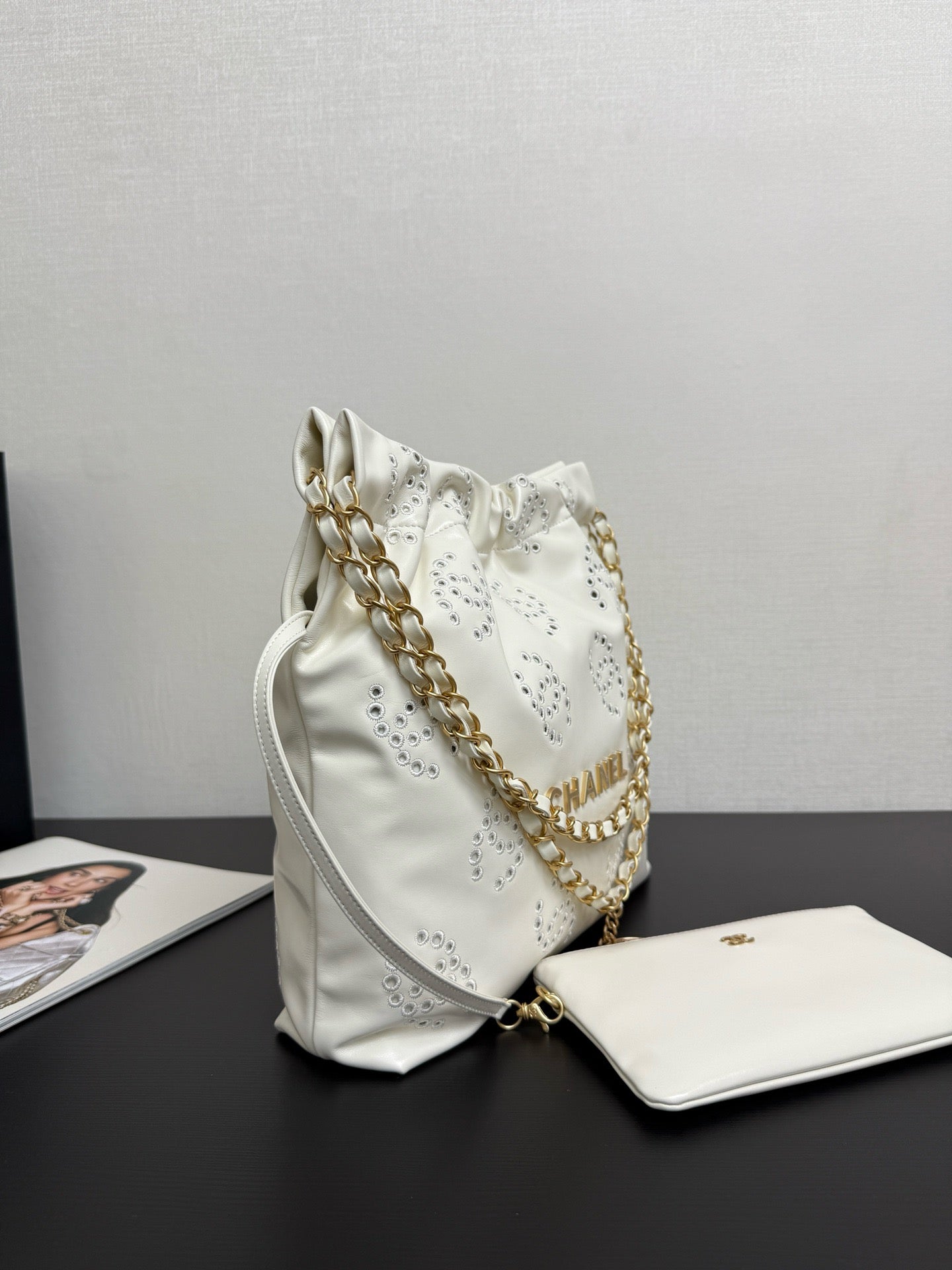 CHANEL - Shiny Calfskin & Gold-Tone Metal