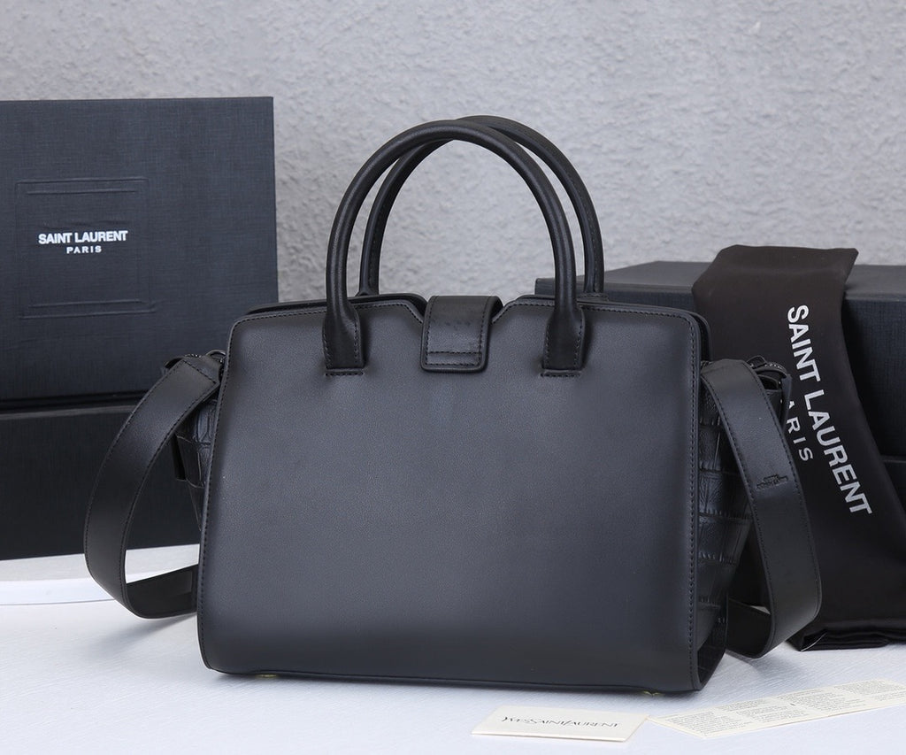 SAINT LAURENT- Black Leather Handbag