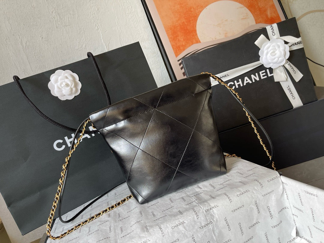 CHANEL - Shiny Calfskin & Gold-Tone Metal