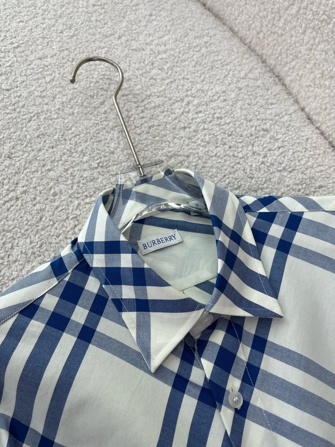 BURBERRY - Slim Fit Check Cotton Poplin Shirt