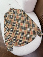 BURBERRY - Slim Fit Check Cotton Poplin Shirt