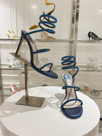 RENE CAOVILLA - CLEO blue SANDAL WITH CRYSTAL 105