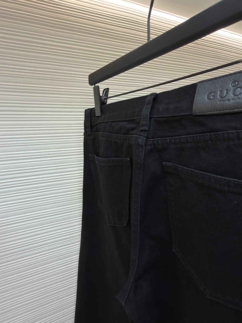 GUCCI - cotton denim pants with horsebit