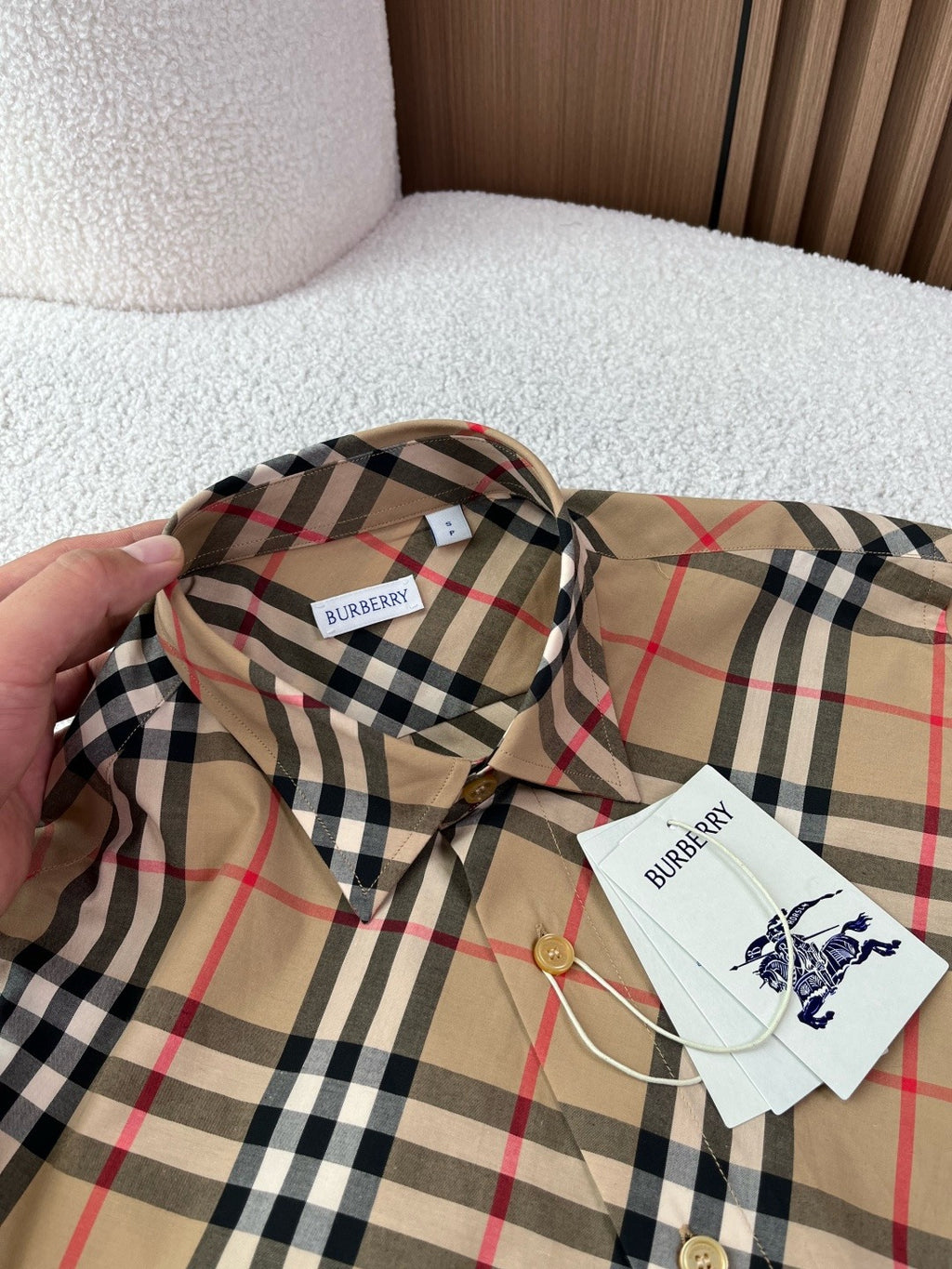 BURBERRY - Slim Fit Check Cotton Poplin Shirt