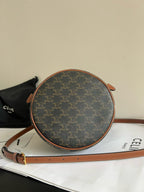 CELINE - TEEN CLARA BAG IN TRIOMPHE CANVAS AND CALFSKIN