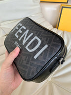 FENDI -  Zucca Coated Canvas and Leather Camera Bag