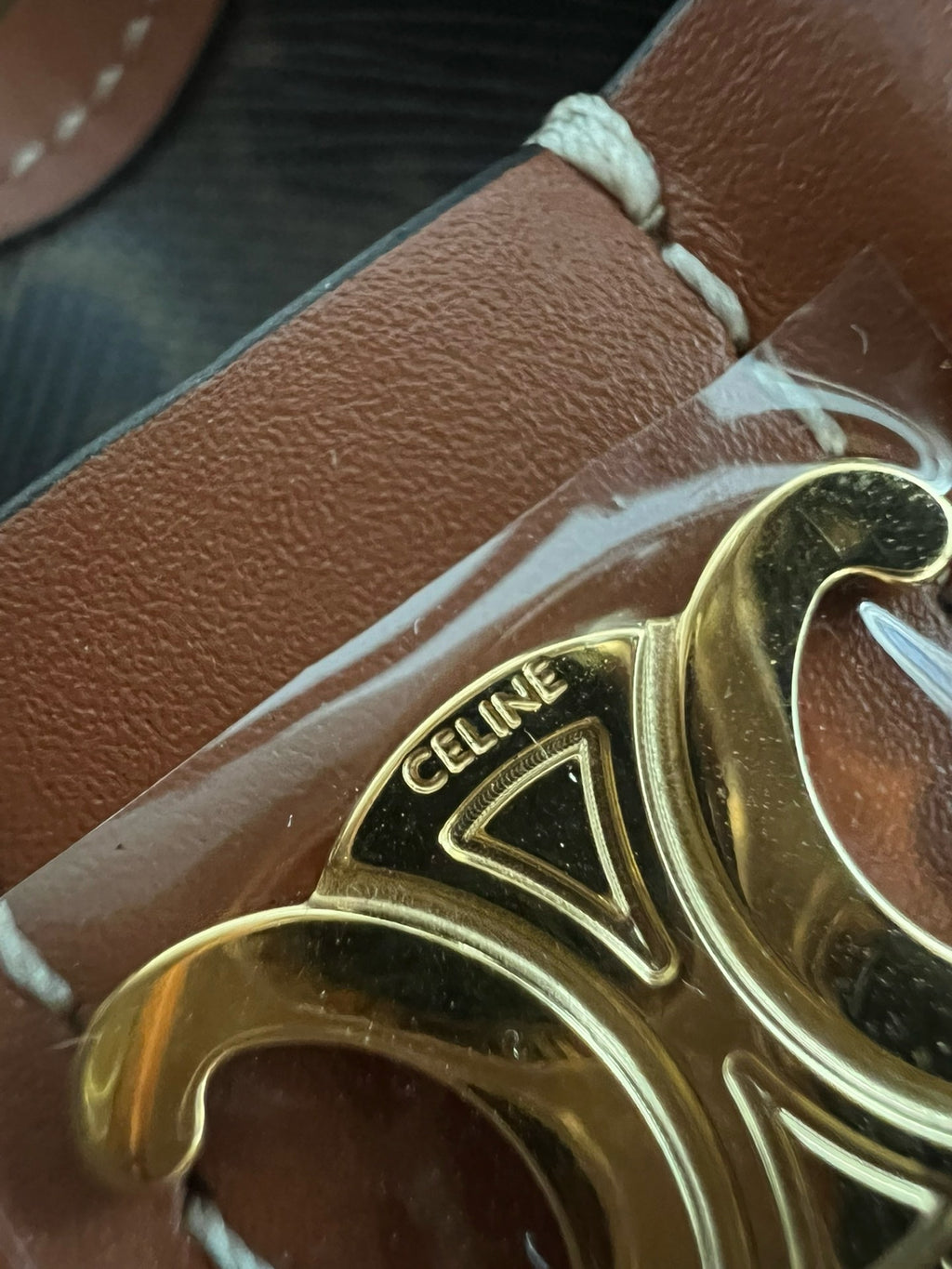 CELINE - TEEN CLARA BAG IN TRIOMPHE CANVAS AND CALFSKIN
