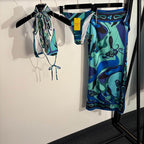 PUCCI - Patterned Halterneck bikini Swimsuit
