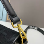FENDI - Extra Baby black FF Cotton Canvas Medium Baguette Bag