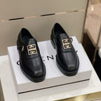 GIVENCHY - Givenchy Black Squared Buckle Loafers