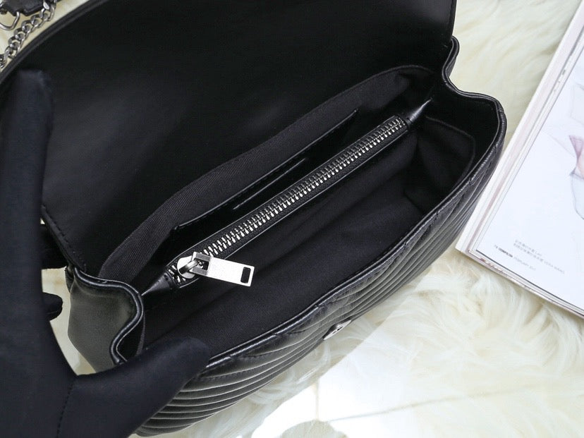 SAINT LAURENT- Black Leather Handbag