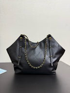 CHANEL - Shopping Bag Black Calfskin Antique Gold Hardware